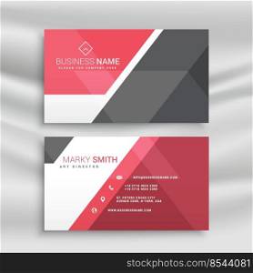 stylish red and gray geometric business card