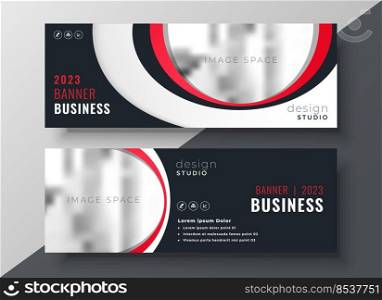 stylish red business banner template