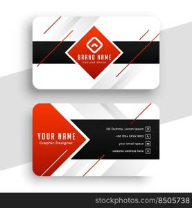 stylish red geometric business card design