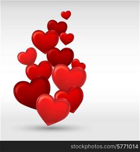Stylish red valentine day heart background. Vector illustration.. Stylish red valentine day heart background.