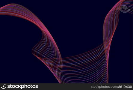 Stylish Red wavy lines abstract background design Vector Illustration