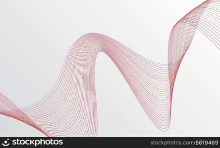 Stylish Red wavy lines abstract background design Vector Illustration