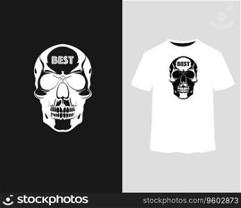 Stylish Skull with Sunglasses and Mustache on T-Shirt