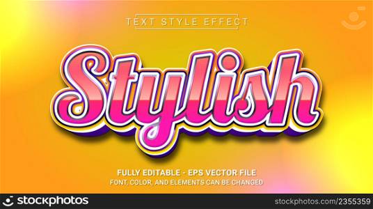 Stylish Text Style Effect. Editable Graphic Text Template.