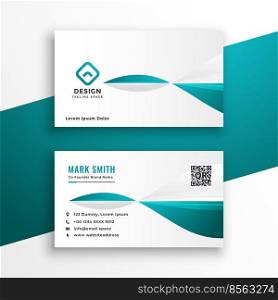 stylish turquoise and white business card design