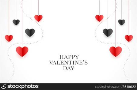stylish valentines day poster with hanging hearts