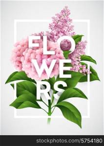 Stylish vector poster with beautiful flowers EPS 10. Stylish vector poster with beautiful flowers