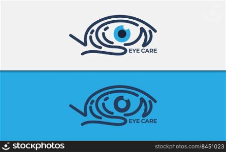 Stylish Vision Writing Logo Design. Eye Logotype with Abstract Geometric Lines Concept.