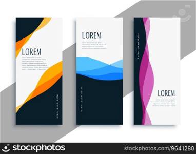 Stylish wavy vertical banners template Royalty Free Vector