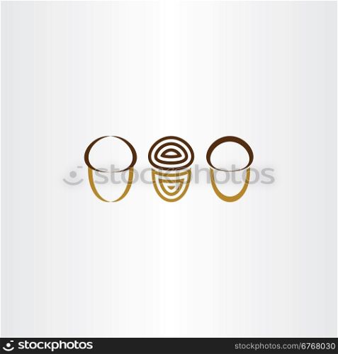 stylized acorn icon set vector logo