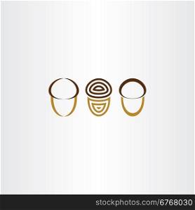 stylized acorn icon set vector logo