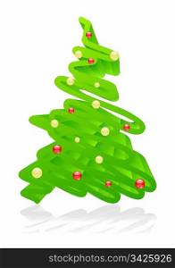 Stylized artistic Christmas tree 3D vector illustration