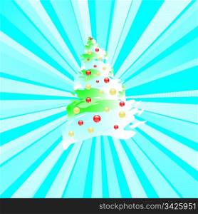Stylized artistic Christmas tree vector illustration