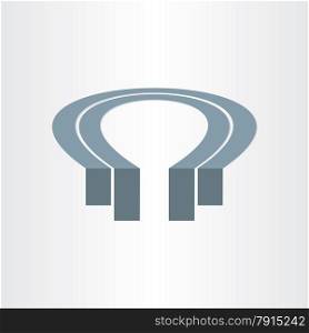 stylized autoroad highway driving in circle concept street road map travel symbol element emblem