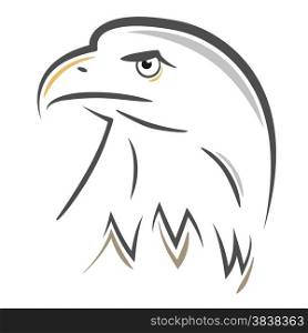 Stylized bald Eagle or Hawk head design. Vector illustration.