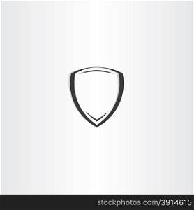 stylized black shield icon vector secure