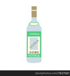 Stylized bottle of Russian vodka. A bottle of alcohol with a universal label on the way. Stylized bottle of Russian vodka