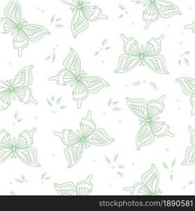 Stylized butterfly seamless pattern. Vector illustration.