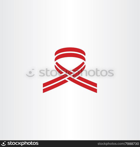 stylized cancer ribbon red logo icon vector design