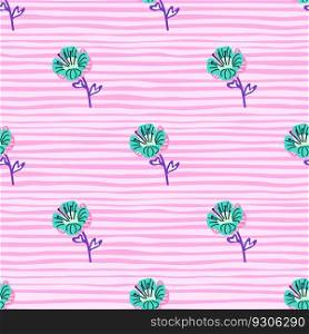 Stylized cute flower seamless pattern in simple style. Abstract floral endless background. For fabric design, textile print, wrapping paper, cover. Vector illustration. Stylized cute flower seamless pattern in simple style. Abstract floral endless background.