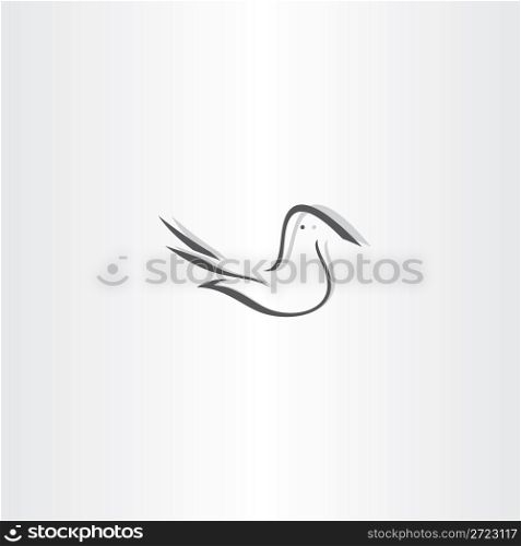 stylized dove vector icon design element sign