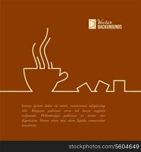 Stylized drawing of a cup of coffee. Vector illustration.