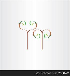 stylized eco plant with leaves icon sign design