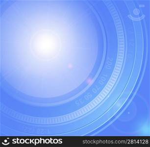 Stylized glowing background with digital symbols, vector illustration