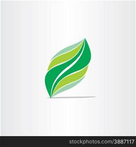 stylized green eco leaf design element