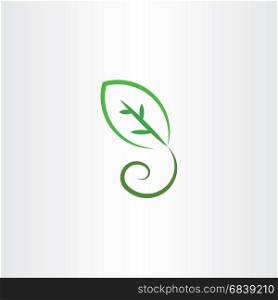stylized green leaf vector icon
