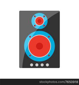 Stylized illustration of audio speaker. Home appliance or household item for advertising and shopping.. Stylized illustration of audio speaker.