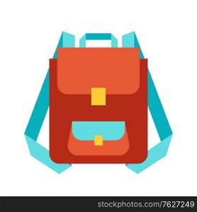 Stylized illustration of backpack. School or educational item.. Stylized illustration of backpack.