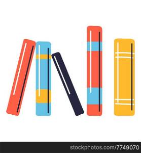 Stylized illustration of books stack. School or educational item.. Stylized illustration of books stack. School item.