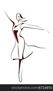 stylized illustration of dancing girl