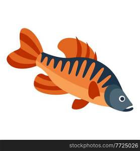 Stylized illustration of fish. Image for design and decoration. Object or icon in abstract style.. Stylized illustration of fish. Image for design or decoration.