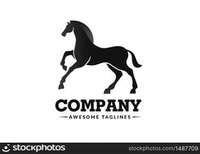 stylized illustration of Horse Silhouette Logo Design