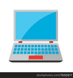 Stylized illustration of laptop. Home appliance or household item for advertising and shopping.. Stylized illustration of laptop.