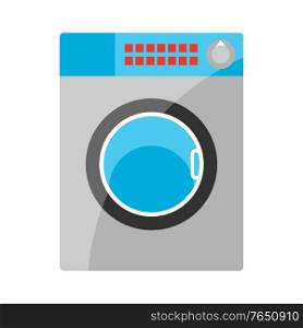 Stylized illustration of washing machine. Home appliance or household item for advertising and shopping.. Stylized illustration of washing machine.