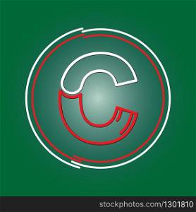 Stylized letter C. Vector image for a logo, website, or app