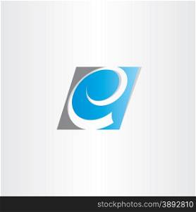 stylized letter e blue symbol design