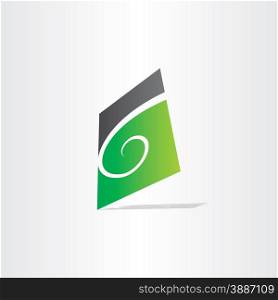 stylized letter g green icon design