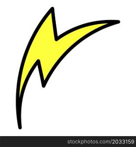 Stylized lightning icon. Outline stylized lightning vector icon color flat isolated. Stylized lightning icon color outline vector