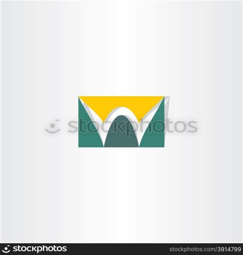 stylized logo letter w green and yellow design