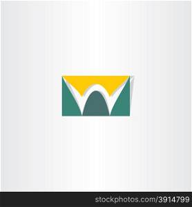 stylized logo letter w green and yellow design