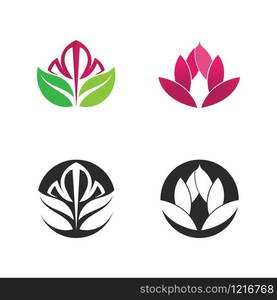 Stylized lotus flower icon vector background design logo