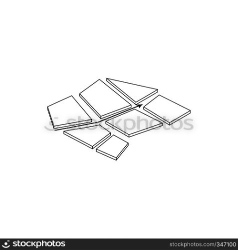 Stylized map icon in isometric 3d style isolated on white background. Stylized map icon, isometric 3d style