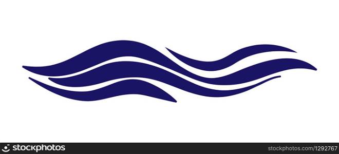 Stylized marine pattern. The excitement of the sea. Abstract water wave logo for logo, website or app. Simple flat design.