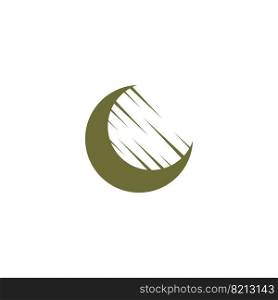 stylized moon vector icon logo symbol