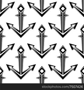 Stylized nautical anchors seamless pattern for marine or wallpaper design. Stylized nautical anchors seamless pattern