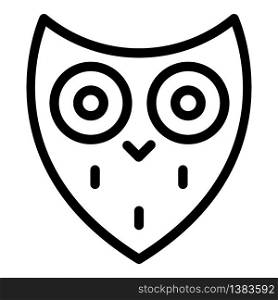 Stylized owl head icon. Outline stylized owl head vector icon for web design isolated on white background. Stylized owl head icon, outline style